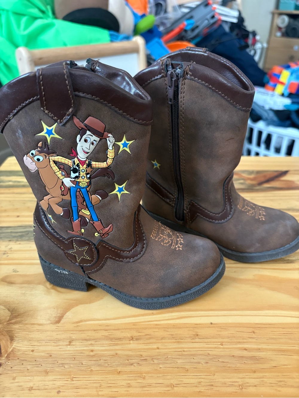 Kids Woody Toy Story Boots with Toy Sheriff Graphic